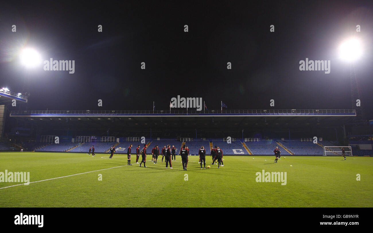 Soccer - AC Milan Training Session - Fratton Park Stock Photo