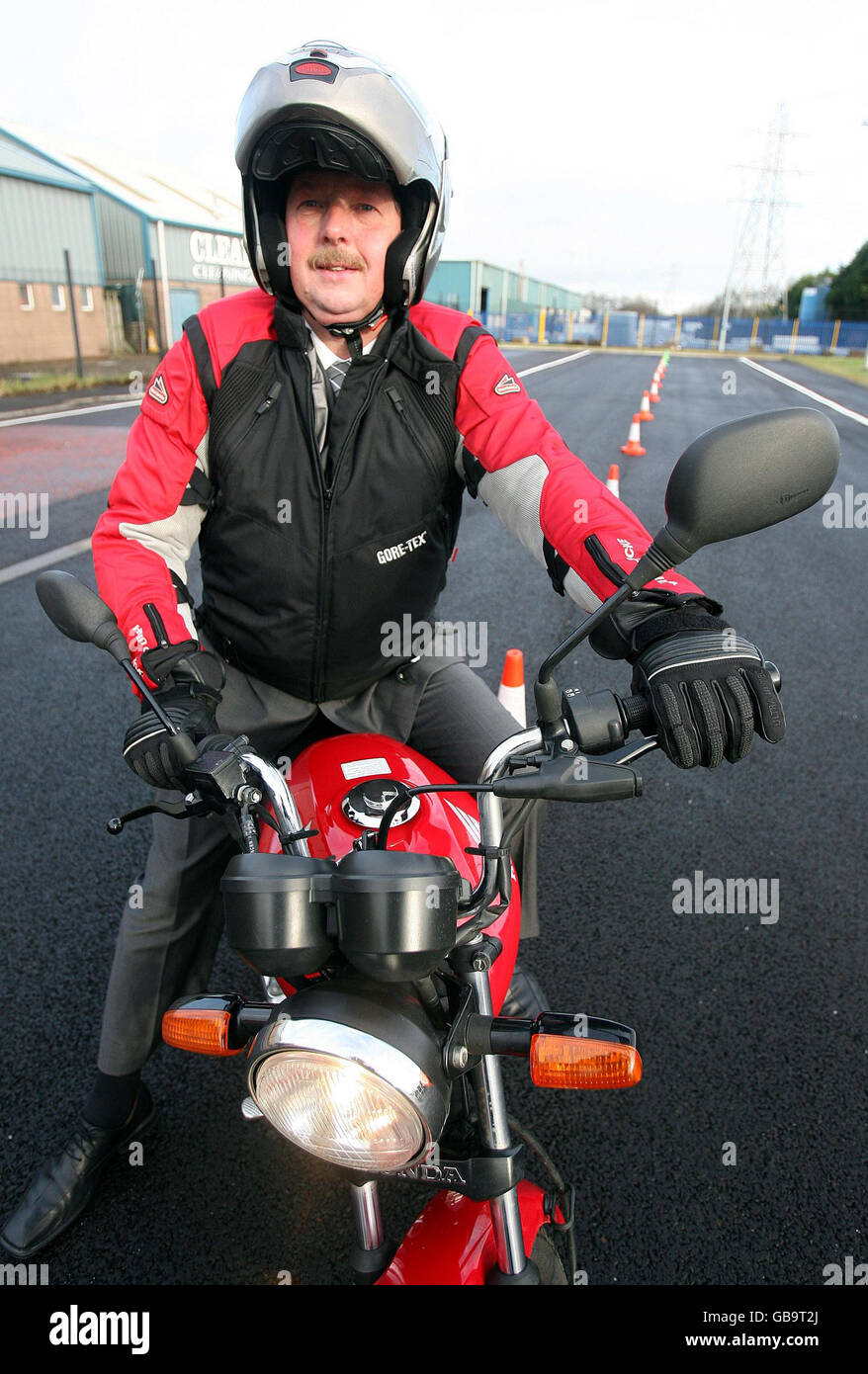 New test for motorcyclists Stock Photo
