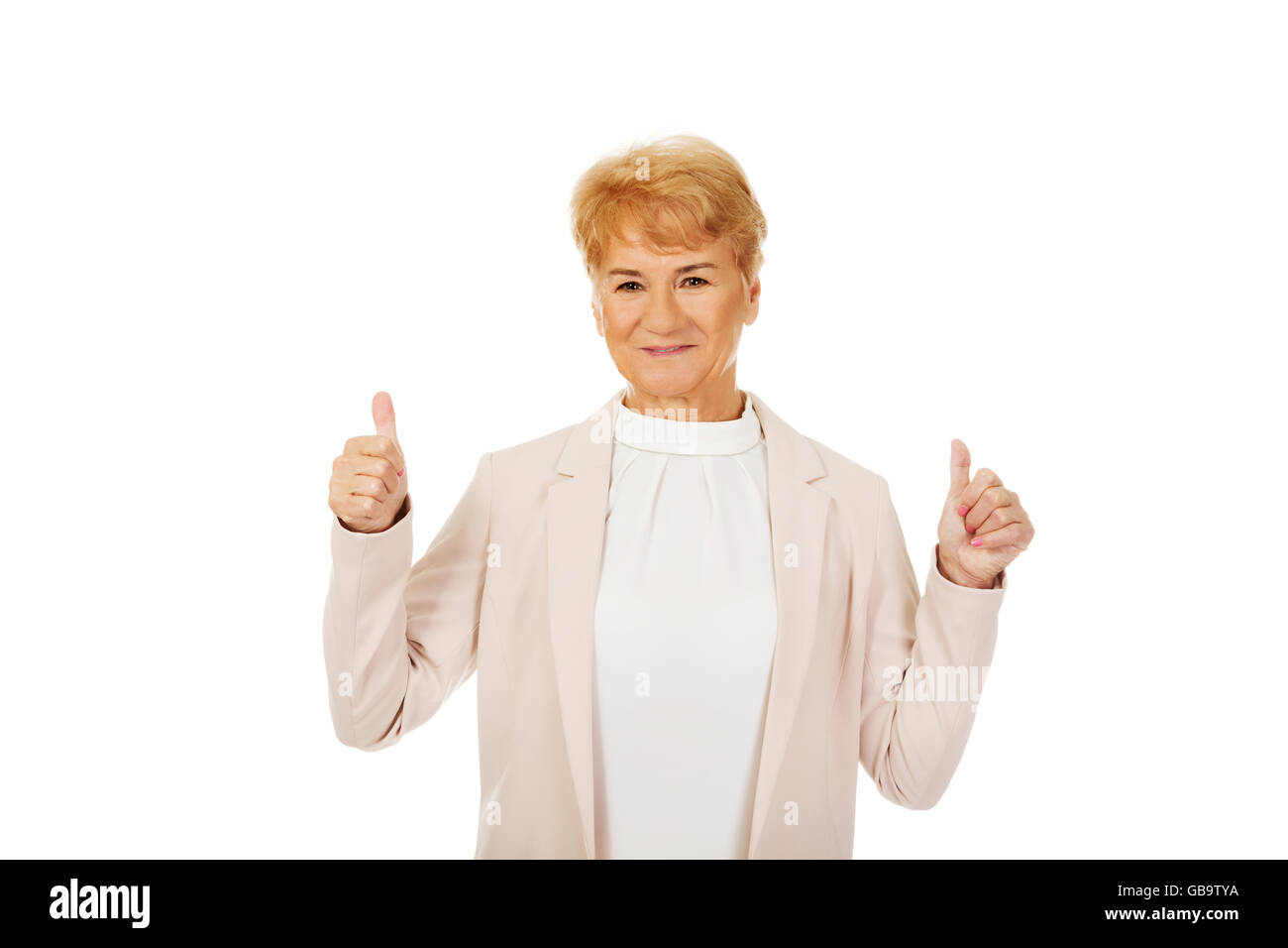 Older Woman Showing Thumbs Up High Resolution Stock Photography and ...