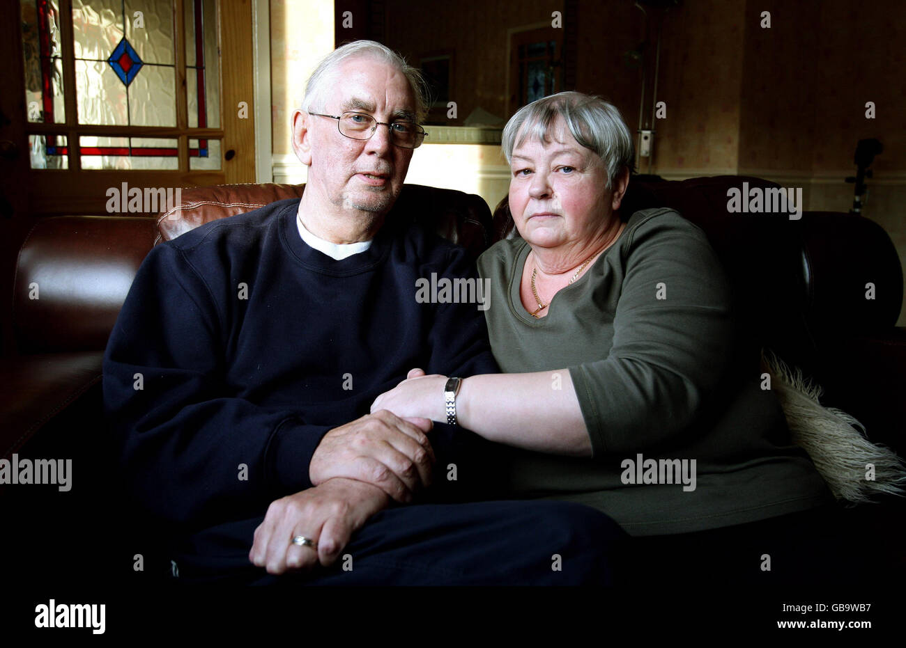 David Lloyd and Annette Edwards at their home in Sale. Stock Photo