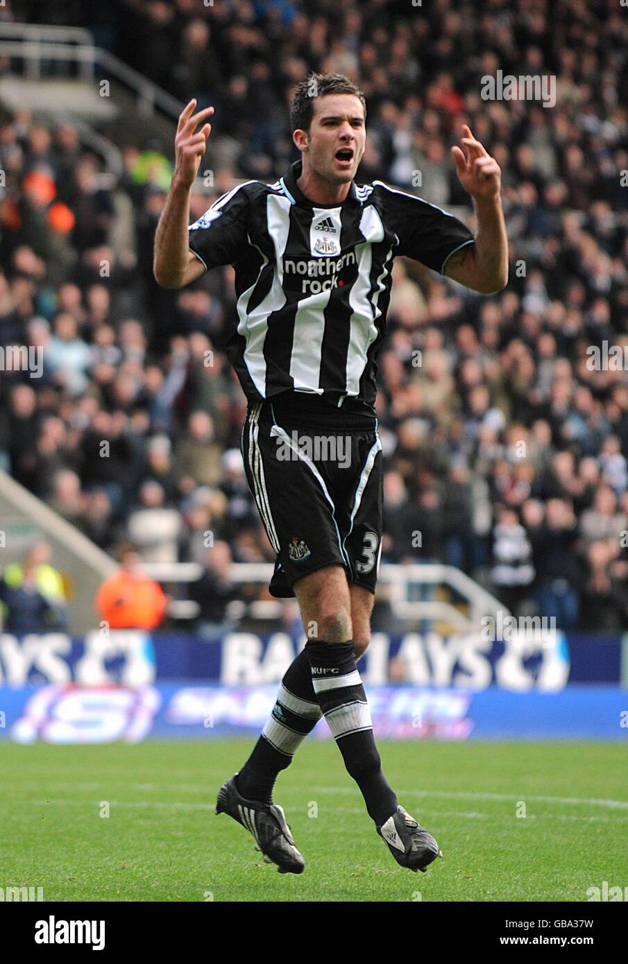 Newcastle uniteds david edgar celebrates scoring his sides opening goal