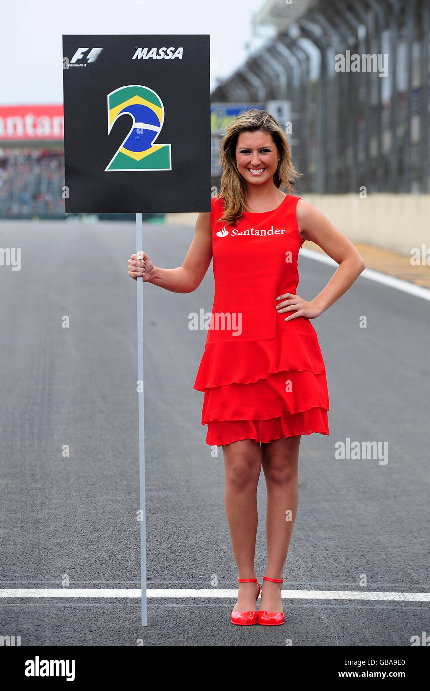 Formula One Motor Racing - Brazilian Grand Prix - Interlagos - Sao Paulo. Pit girls Stock Photo