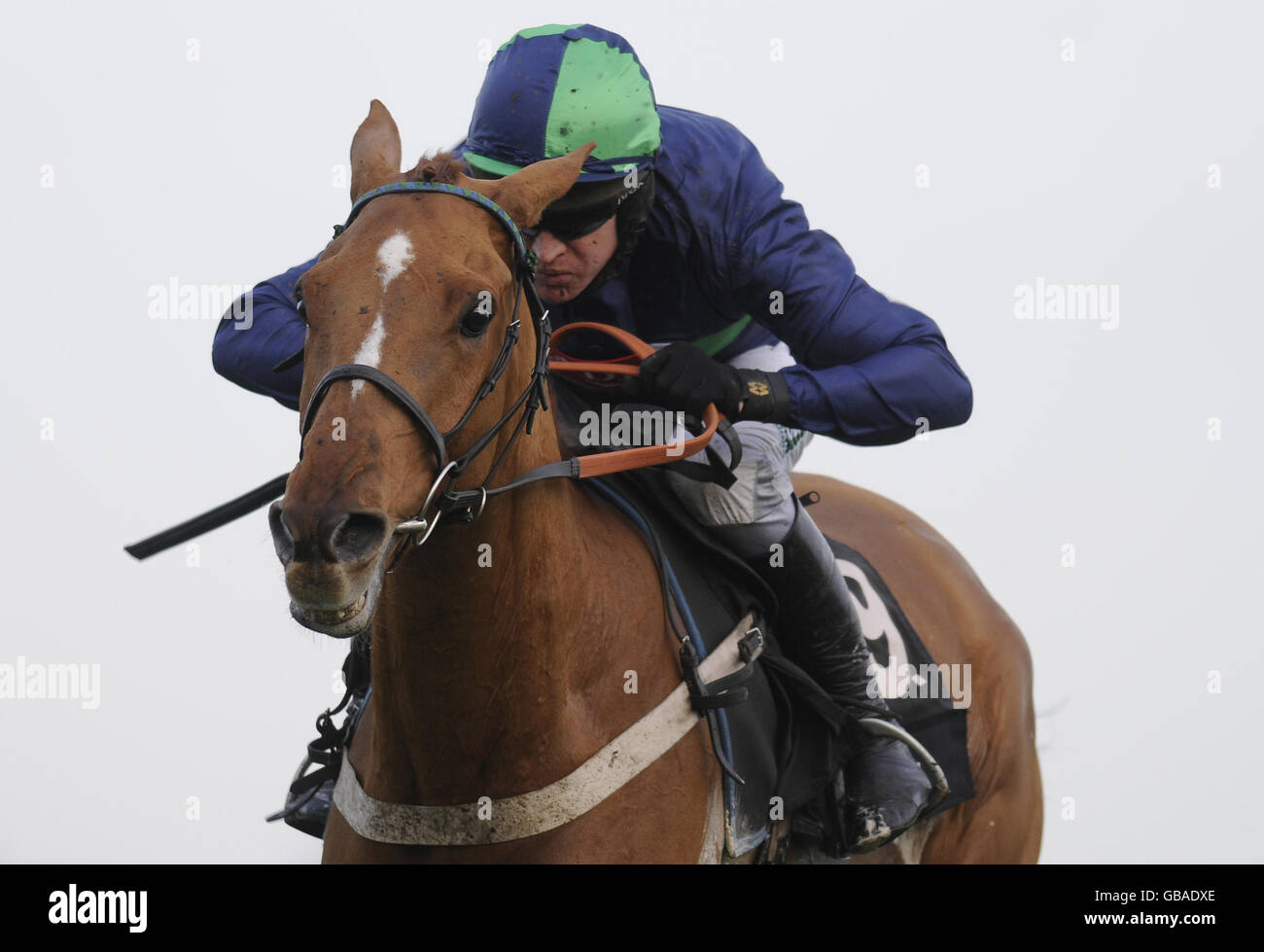 Horse Racing - The BGC Christmas Meeting - Day Two - Ascot Racecourse. Punchestowns and Barry Geraghty jump the last to win The BGC Long Walk Hurdle at Ascot Racecourse, Berkshire. Stock Photo