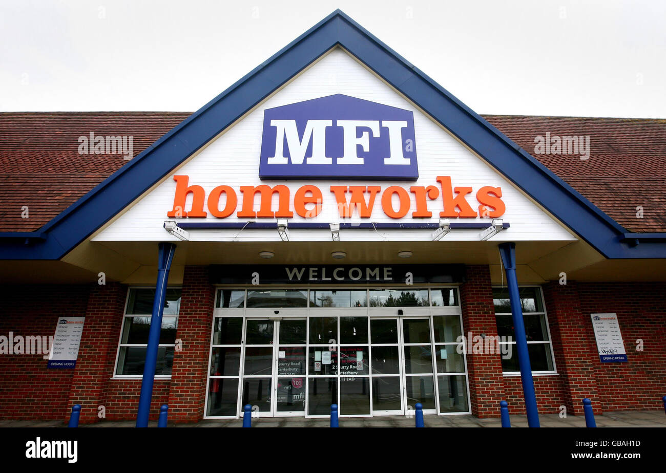 PLEASE NOTE: THIS STORE WAS ALREADY CLOSED BEFORE ANNOUNCEMENT. A general view of the MFI Store in Ashford, Kent, as the company has called in administrators. Stock Photo