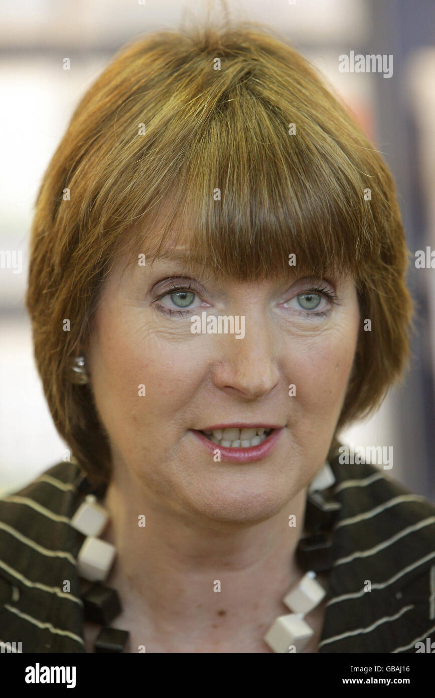Labour Party Chair Harriet Harman during a visit to a branch of Tesco in Kensington, London, which will be selling goods with the new VAT rate of 15 percent from Monday. Stock Photo