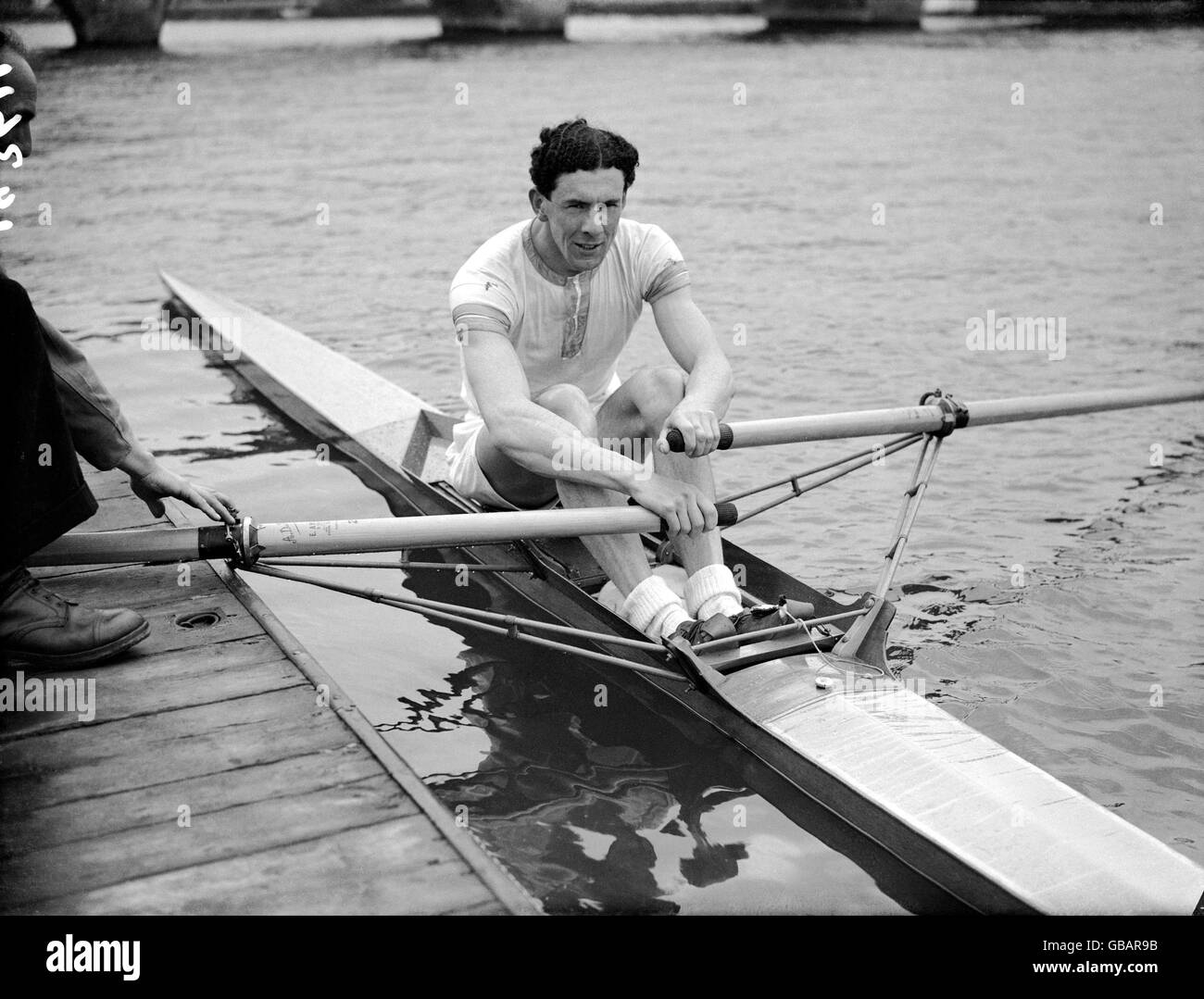 Rowing. Antony Rowe training at Henley for the Empire Games in Auckland Stock Photo