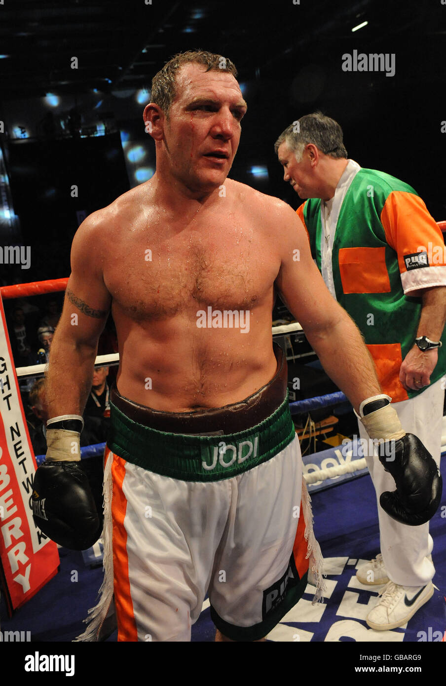 Martin Rogan Boxer Belfast's Martin Rogan celebrates his victory over Audley Harrison at ...