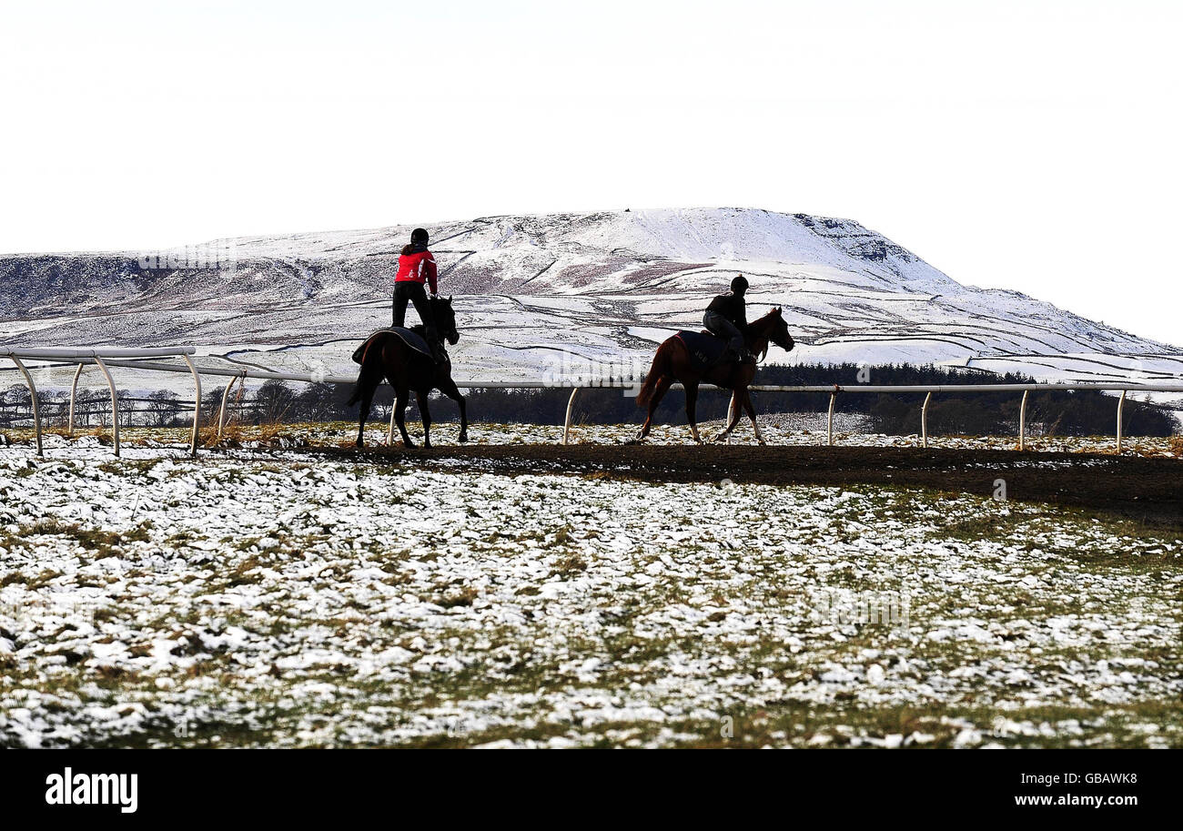 Horse Racing - Weather Stock Photo