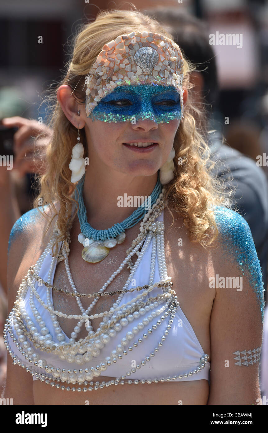 participant at the Santa Barbara Summer Solstice parade Stock Photo Alamy