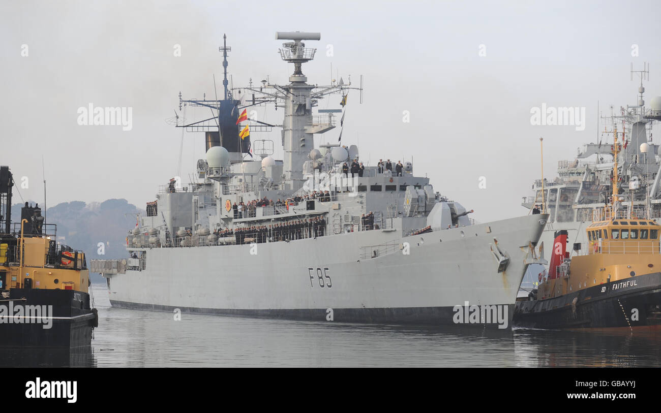 HMS Cumberland back in Plymouth Stock Photo Alamy
