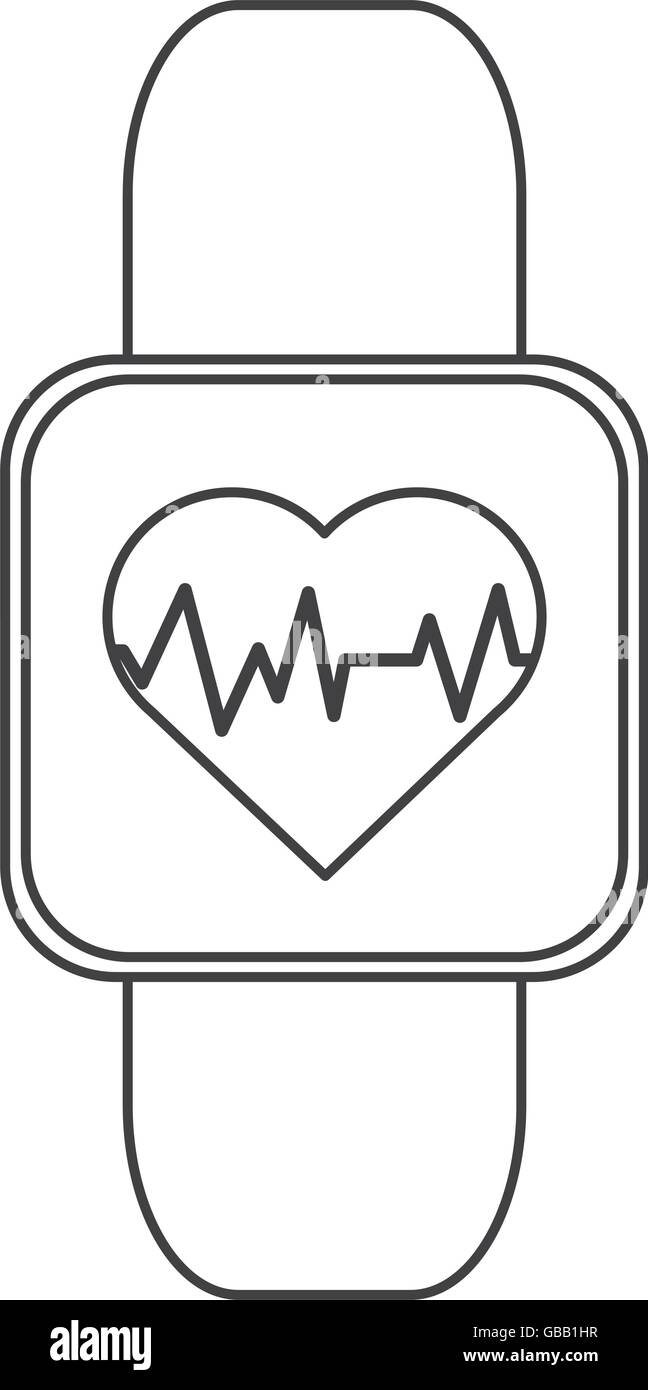 heart rate monitor wrist band icon Stock Vector Image & Art - Alamy