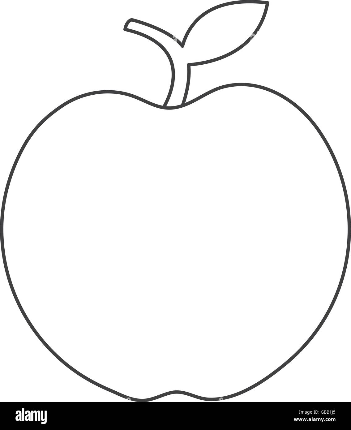 apple with leaf icon Stock Vector Image & Art - Alamy