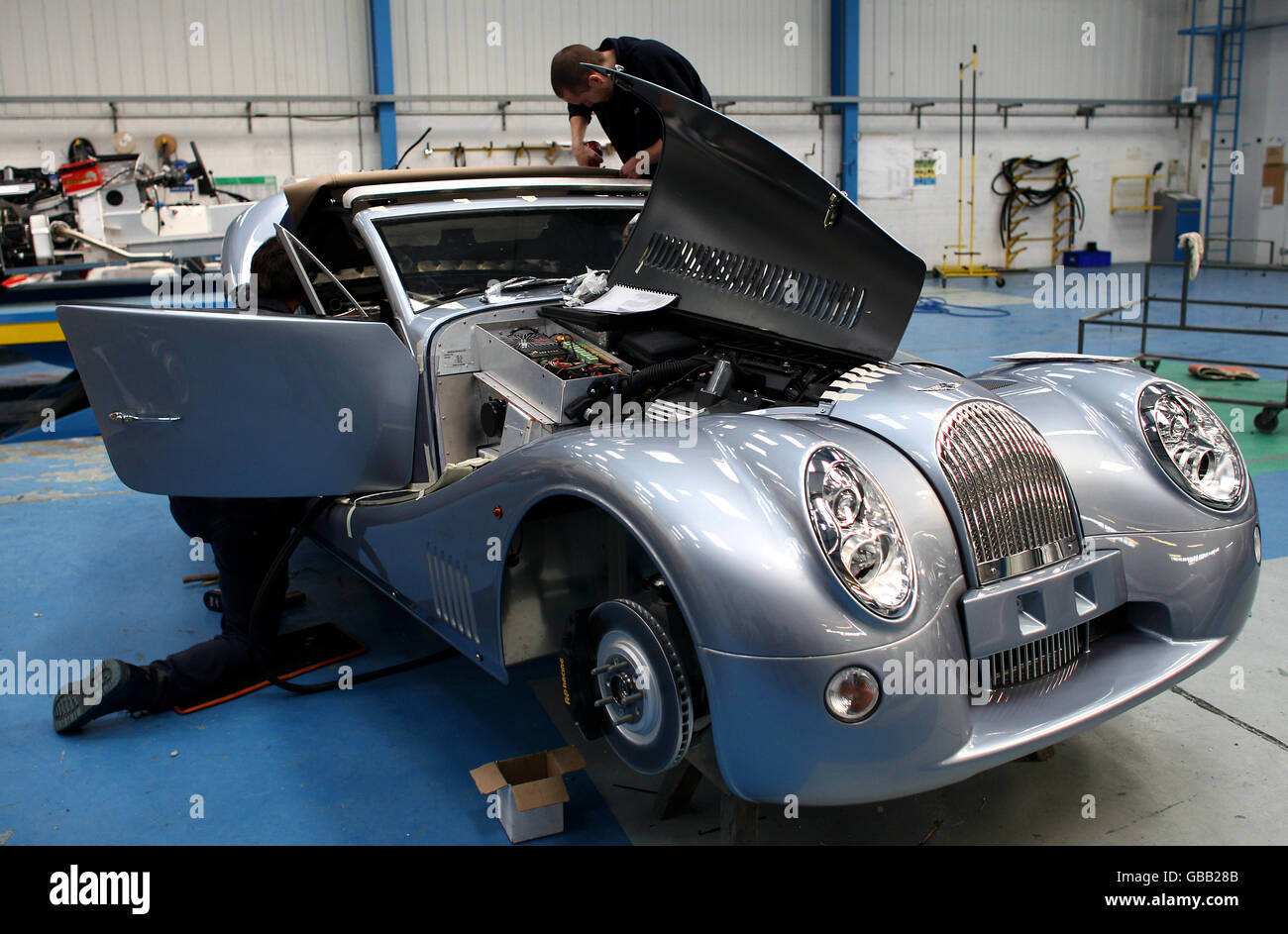 Transport - Morgan Car Factory. Work is carried out on a Morgan Aero 8. Stock Photo
