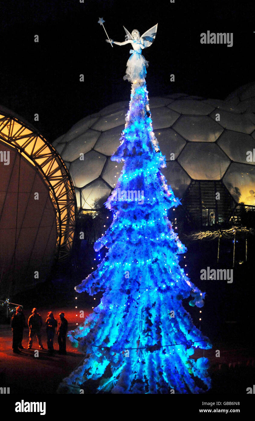 30-feet high Christmas tree made of recycled tissues