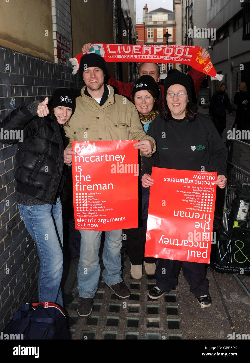 Paul McCartney Fans Queue to Collect Wristbands at HMV London Stock