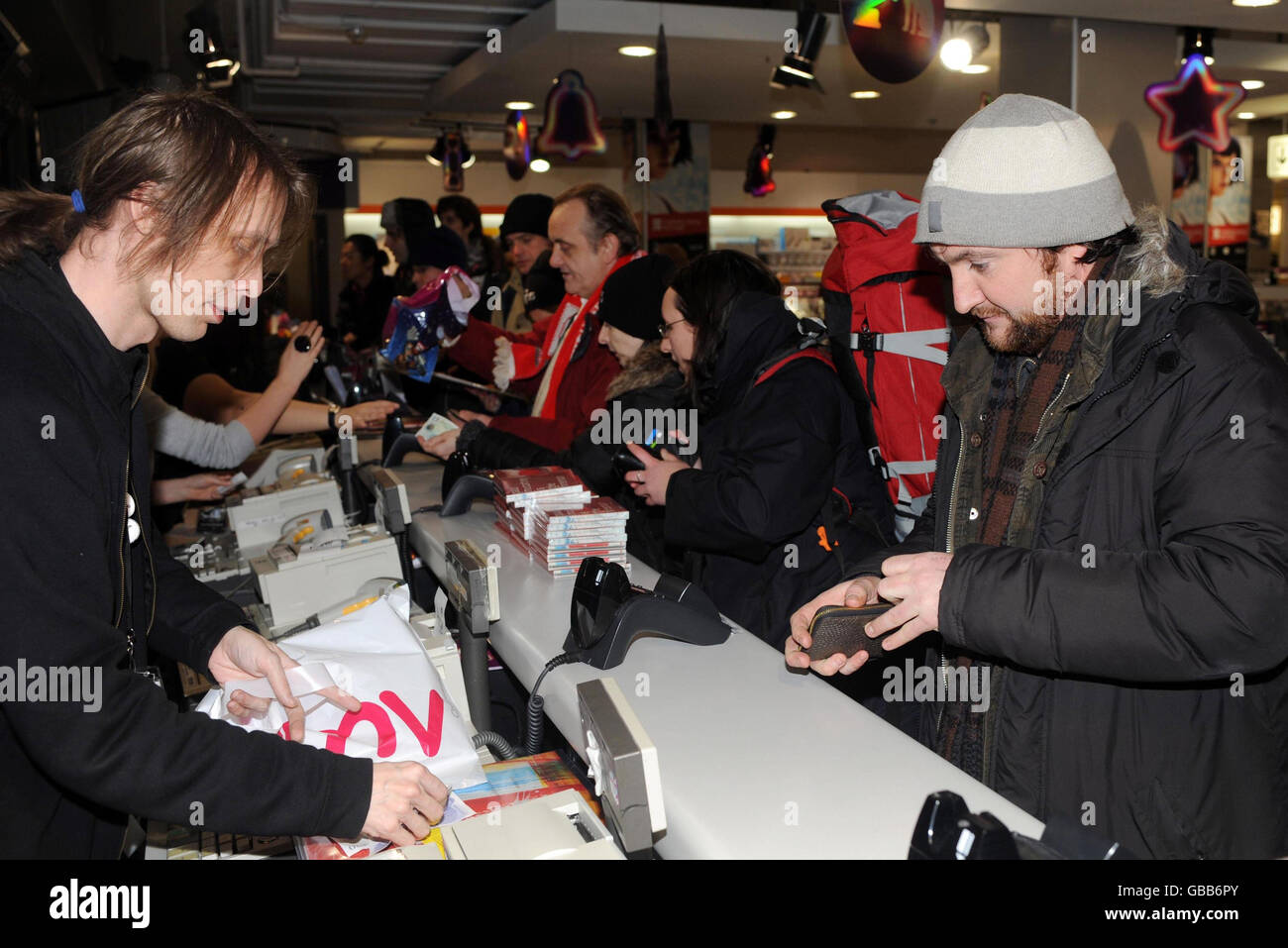Paul McCartney Fans Queue to Collect Wristbands at HMV London Stock
