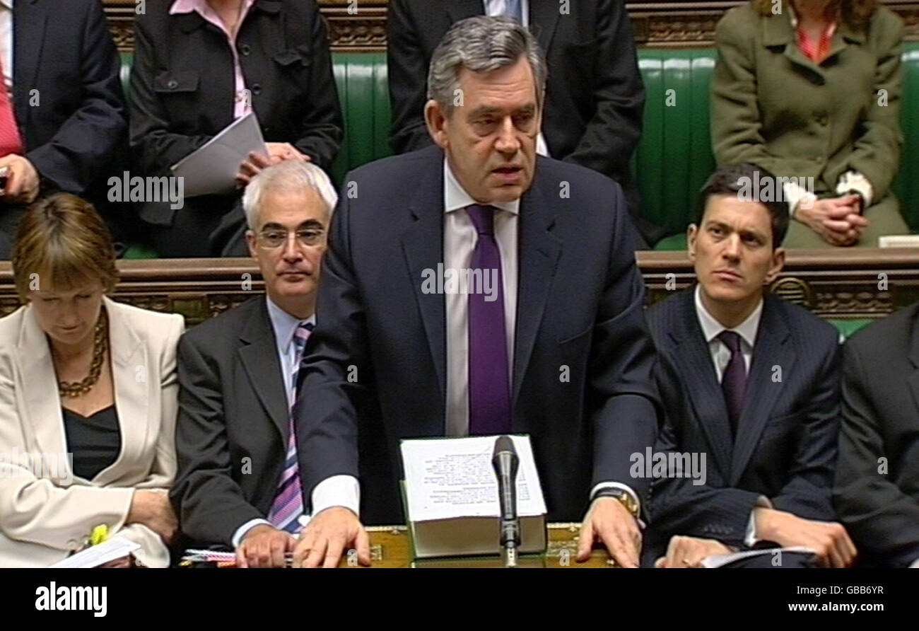 Prime Minister Gordon Brown makes a statement regarding an inquiry into the Iraq war at the House of Commons. It is expected that the Prime Minister will face calls for a full independent inquiry into the origins and conduct of the Iraq War, as he gives MPs details of his plan to bring British troops home after six years and 178 deaths. Stock Photo