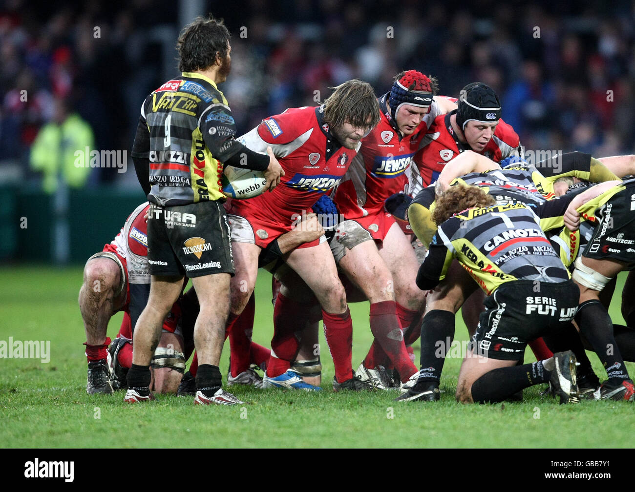 Gloucester's scrum and front row Carlos Nieto (left) Andy Titterrell ...