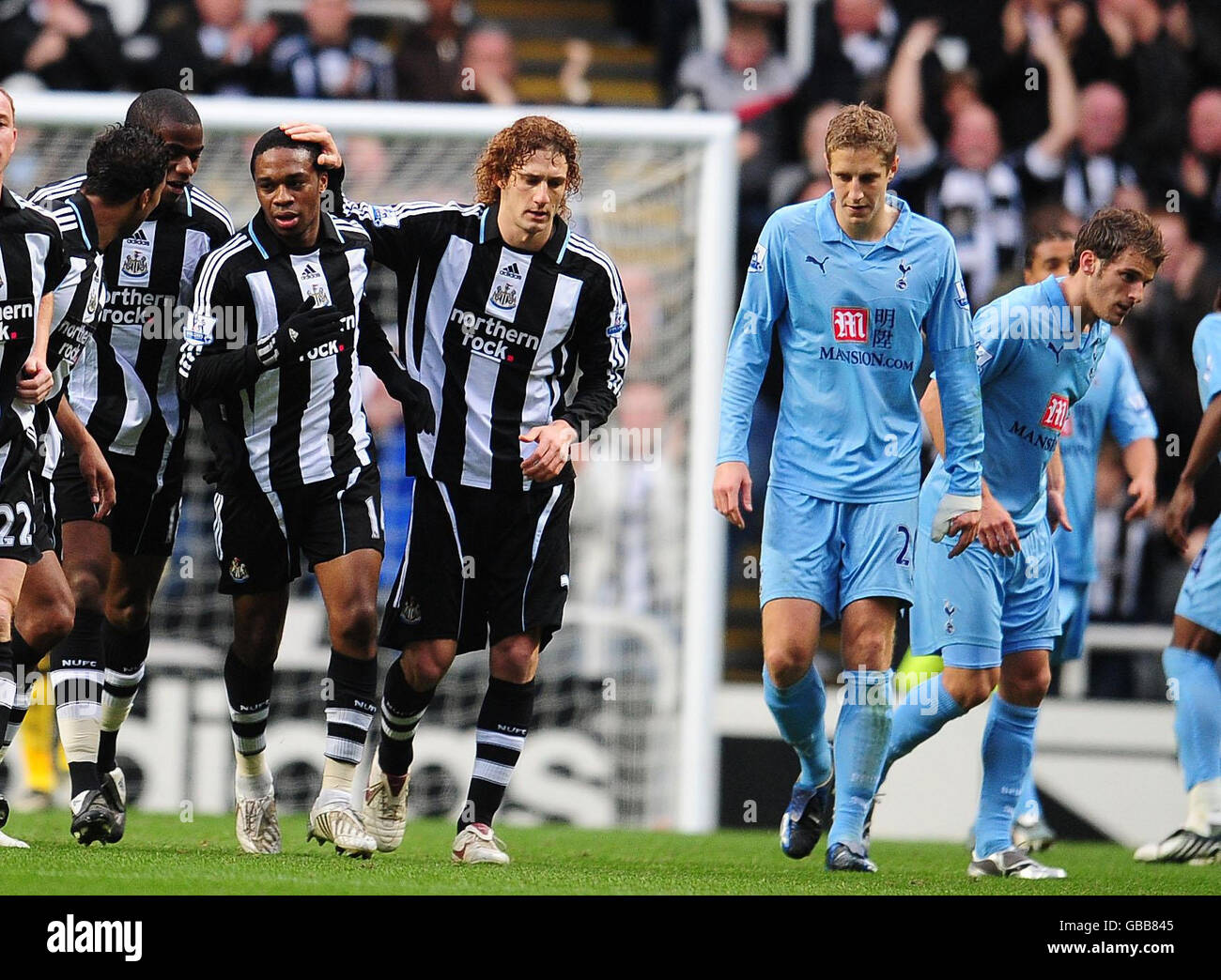 Newcastle United S Celebrate Scoring The Opening Goal During The