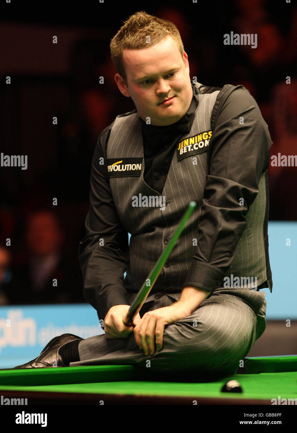 Shaun Murphy shows his frustration during the Final of the Maplin UK Championship at The International Centre, Telford. Stock Photo