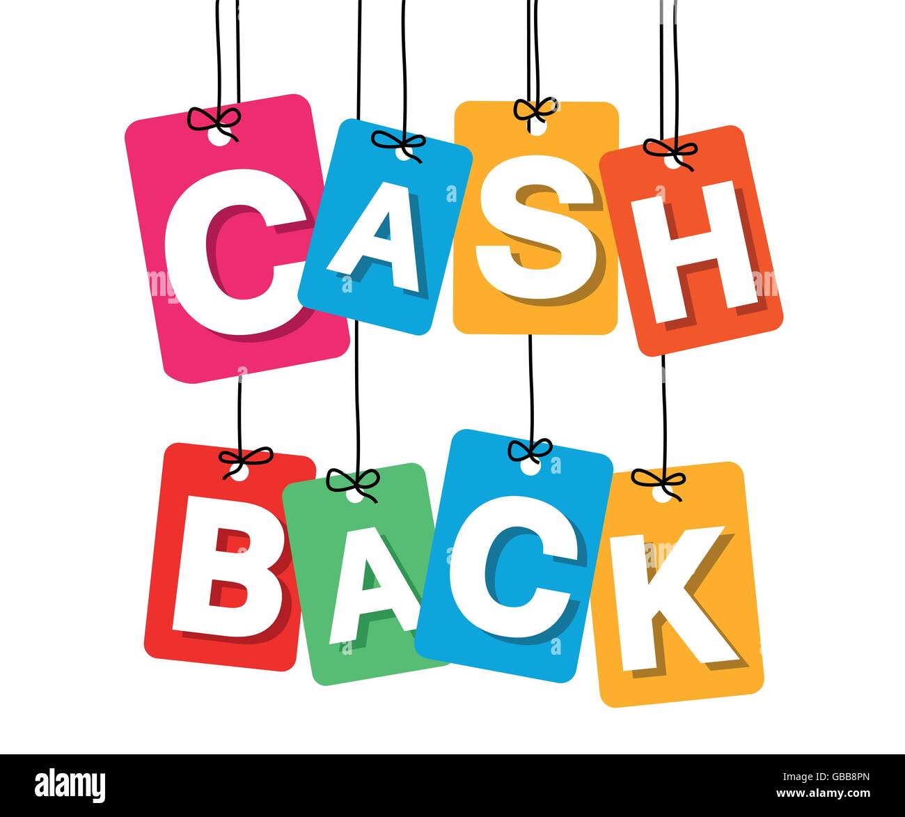 Vector Colorful Hanging Cardboard Tags Cash Back Stock Vector Vector Colorful Hanging Cardboard Tags Cash Back Stock Vector