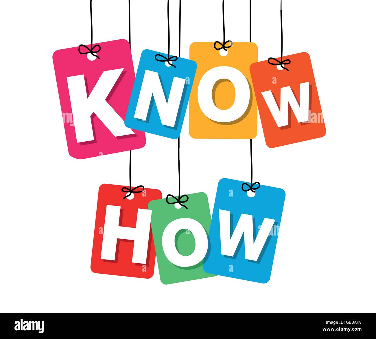 Vector colorful hanging cardboard. Tags - know how Stock Vector Image ...