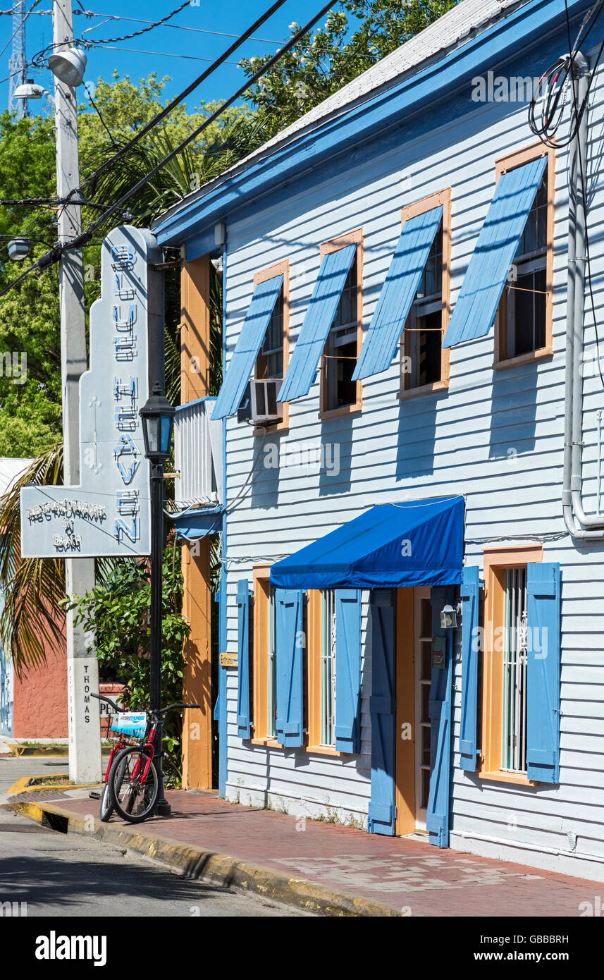 Florida, Key West, Bahama Village, Blue Heaven Restaurant & Bar Stock Photo