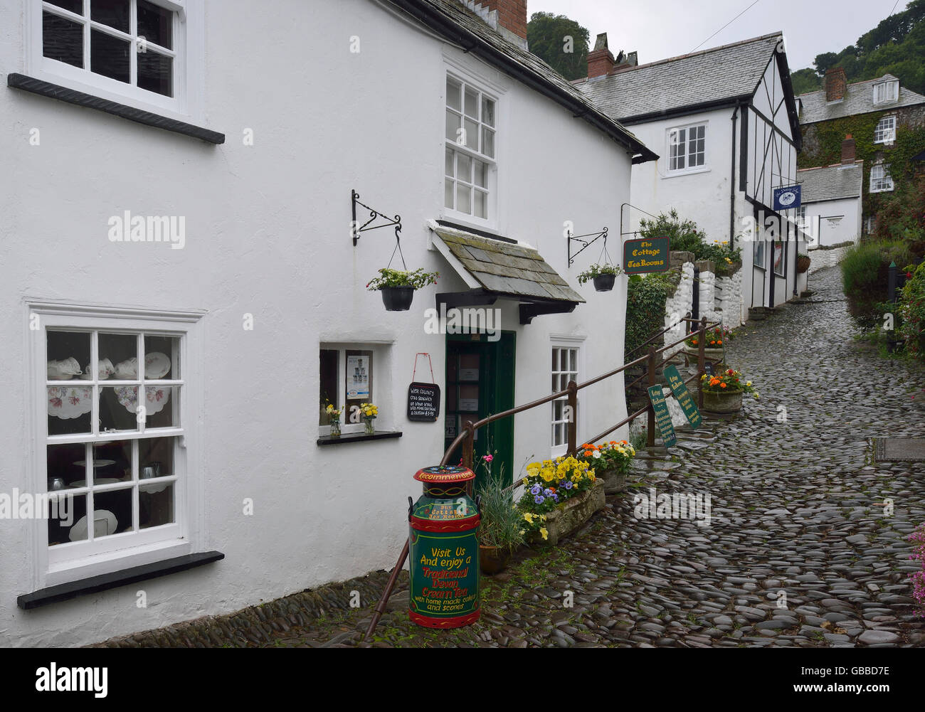 Cottage Tea Rooms, Clovelly High Street, North Devon Stock Photo Alamy