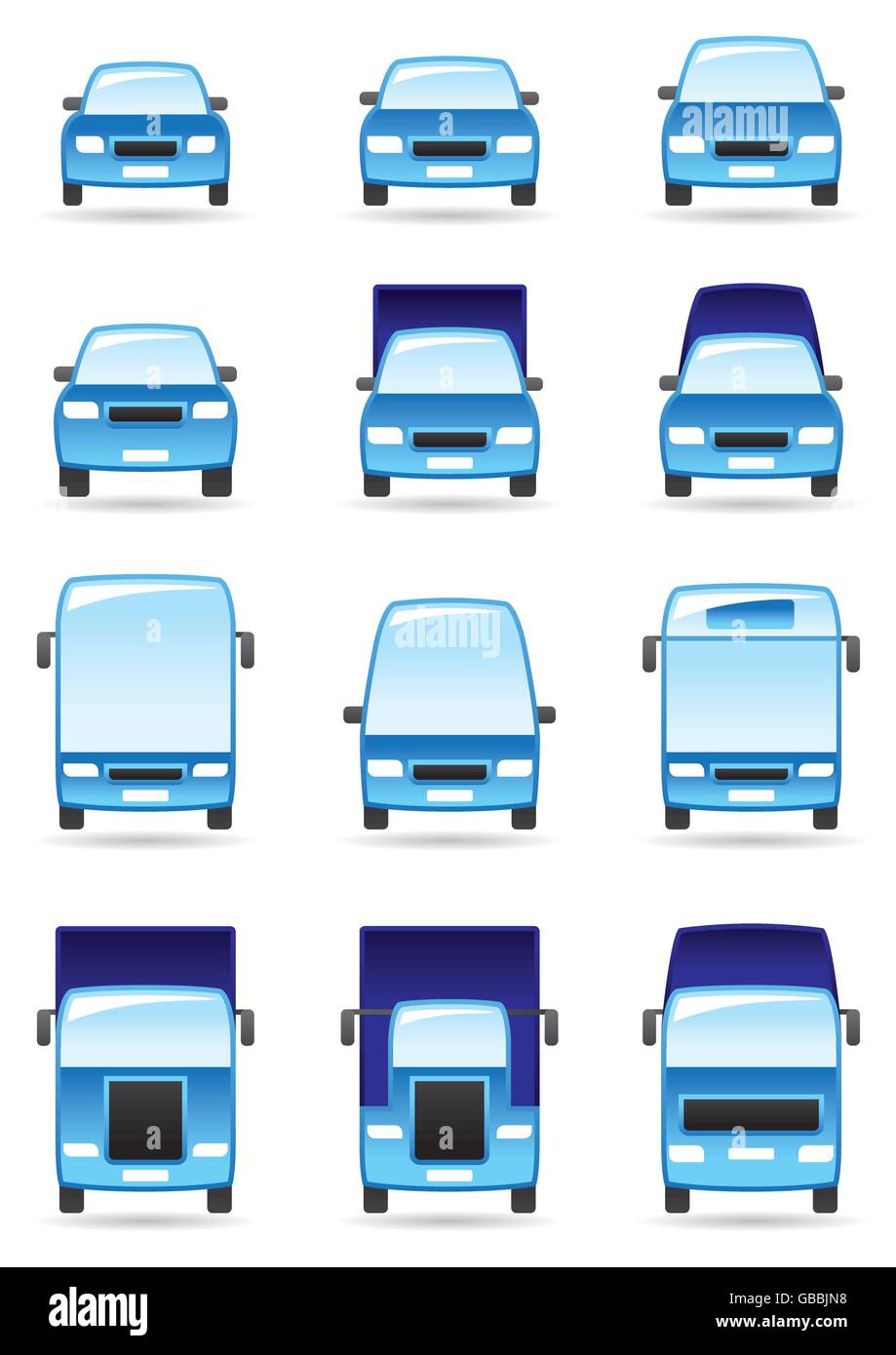 Road transport icons set - vector illustration Stock Vector