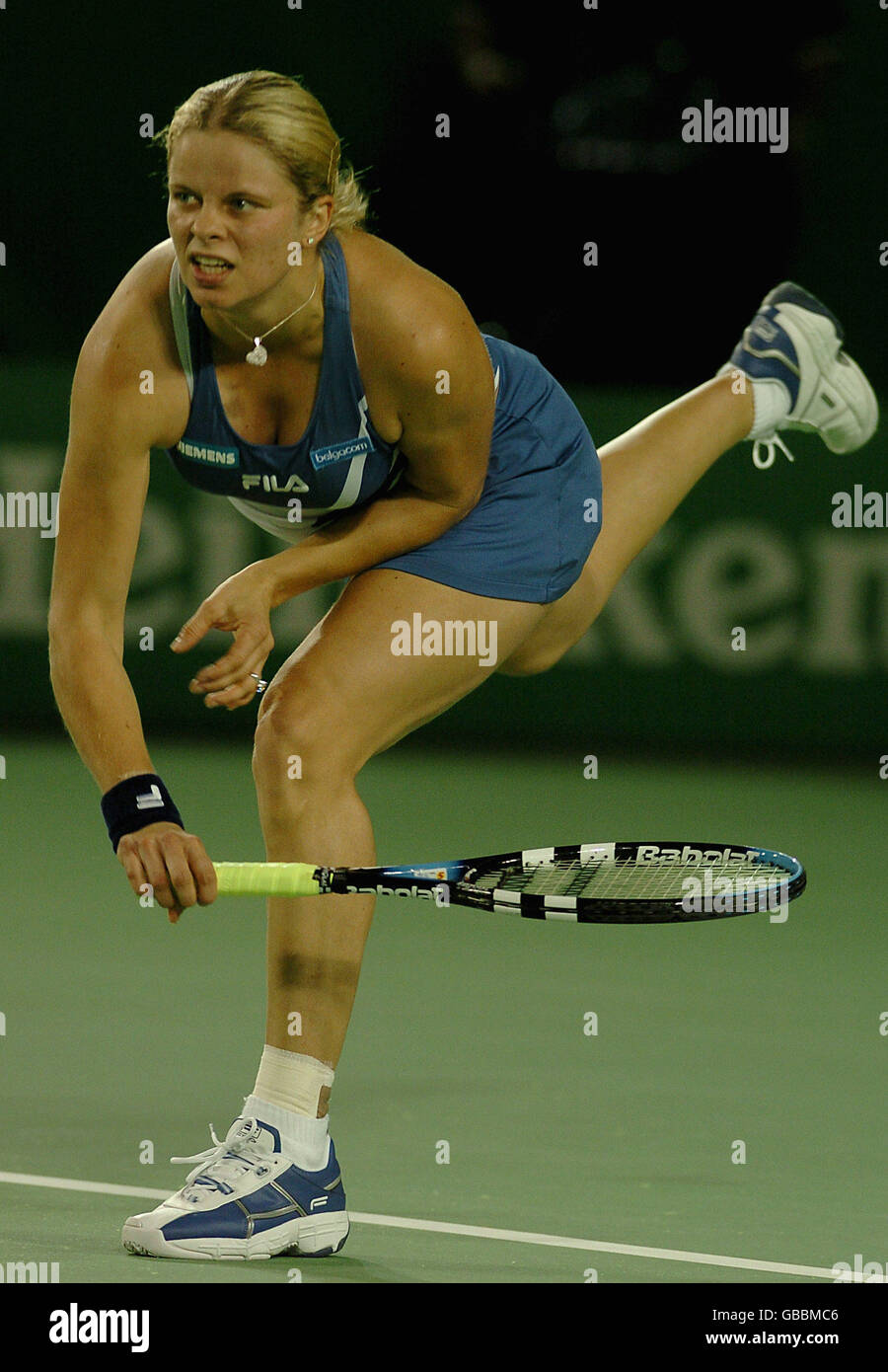 Kim Clijsters of Belgium in action during her match against Patty Schnyder  of Switzerland Stock Photo - Alamy
