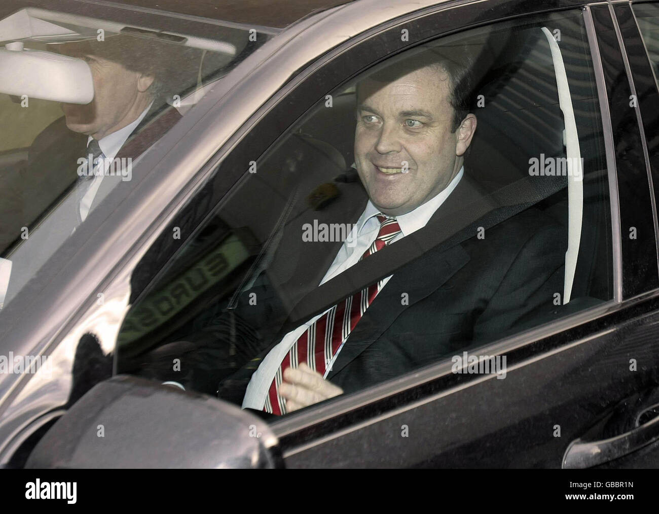 Finance Minister Brian Lenihan leaves Google headquarters in Dublin, Ireland. Stock Photo