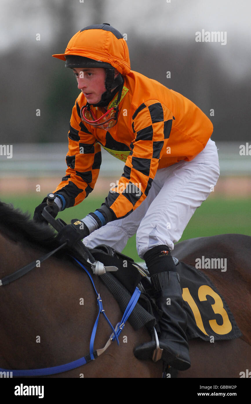 Horse Racing Southwell Racecourse. Jockey Duran Fentiman Stock Photo