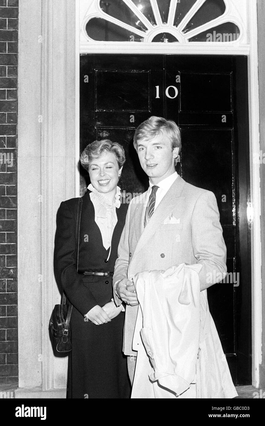 Successful ice skaters, Jayne Torvill and Christopher Dean, leaving 10 Downing Street after attending a reception held by the Prime Minister for people who have done well in their professions. Stock Photo
