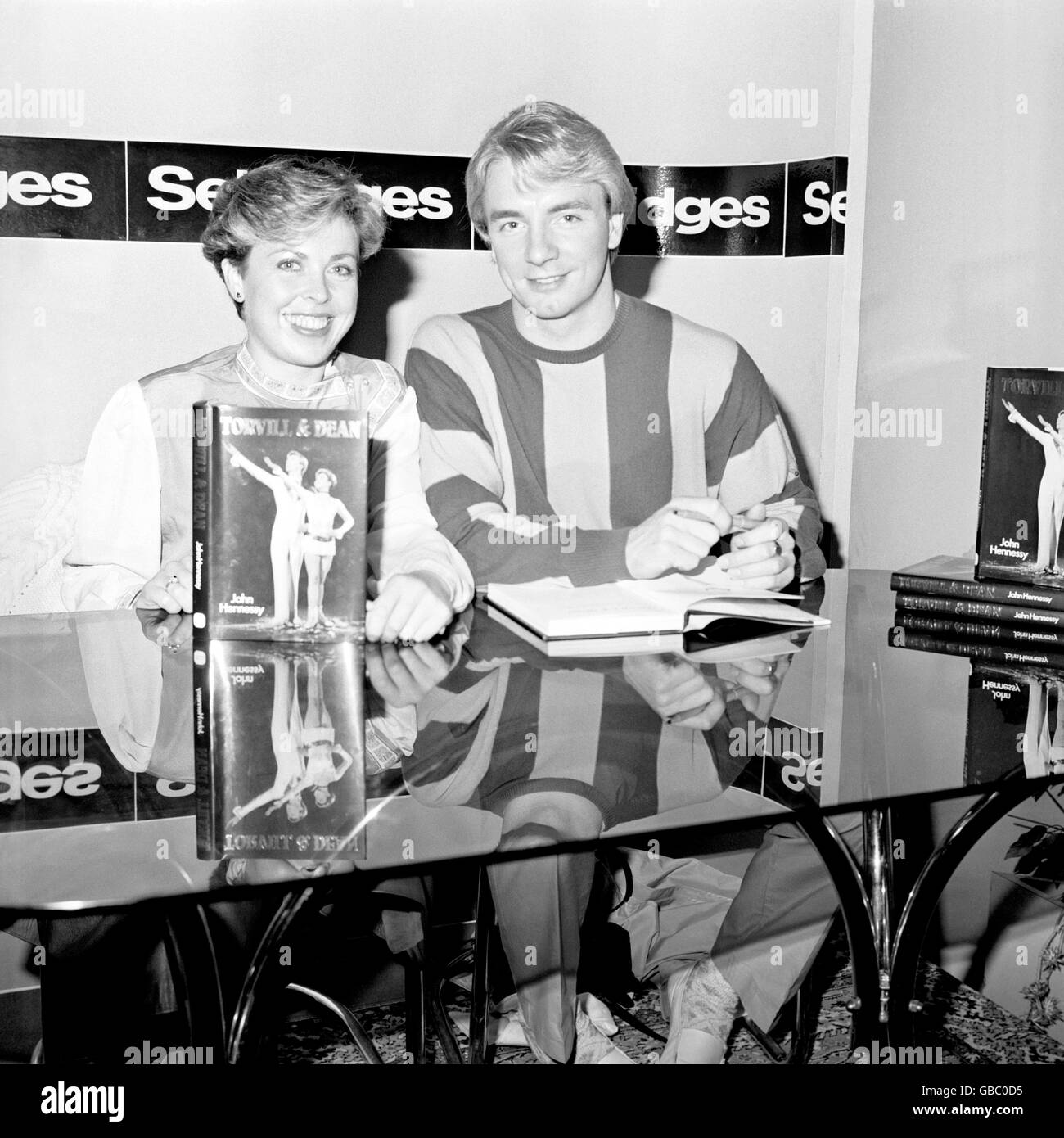 Ice Skating - Torvill and Dean Book Launch - Selfridges - London - 1983. Britain's world beating ice skaters Jayne Torvill and Christopher Dean launching a new book 'Torvill and Dean' at Selfridges. Stock Photo