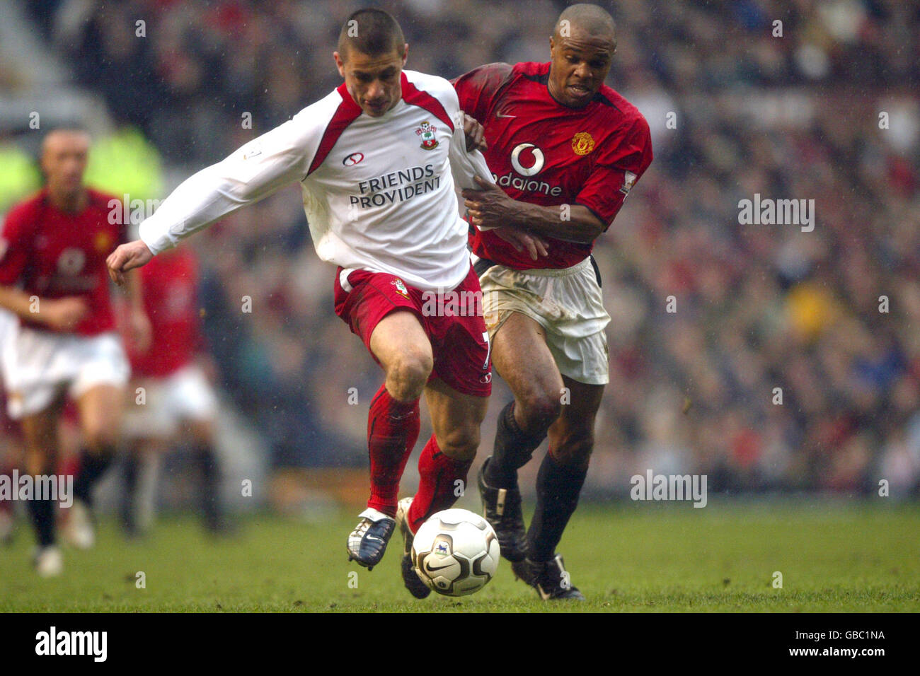 Manchester United's Quinton Fortune and Southampton's Kevin Phillips