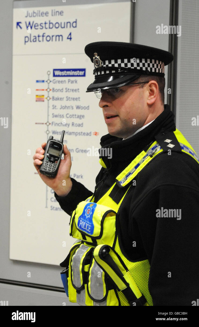 Police digital radio working in all tube stations Stock Photo Alamy