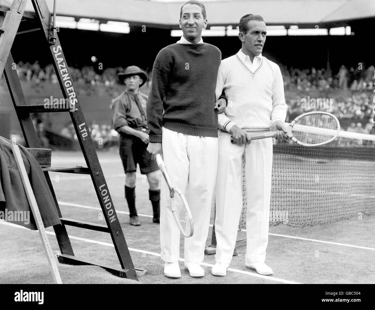 L-R) Rene Lacoste and Henri Cochet before the start of the Stock Photo - Alamy