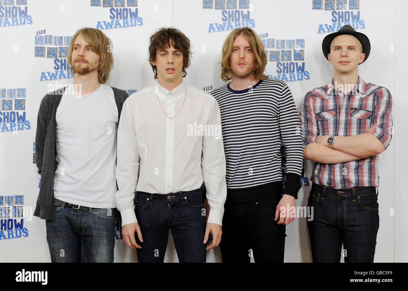 (from left to right) Carl Dalemo, Johnny Borrell, Andy Burrows and ...