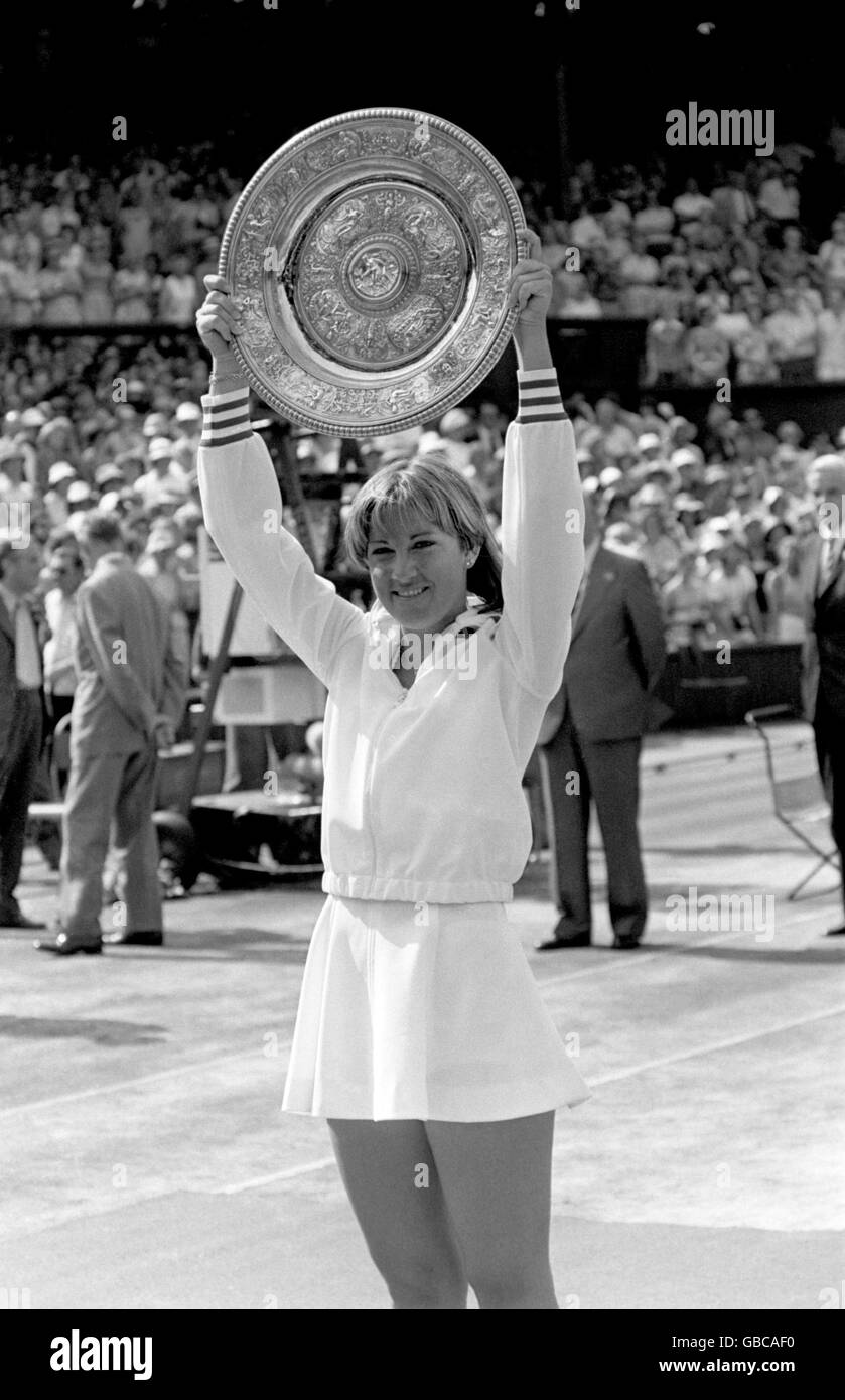 Tennis - Wimbledon Championships - Ladies' Singles - Final - Chris Evert v Yvonne Cawley Stock Photo