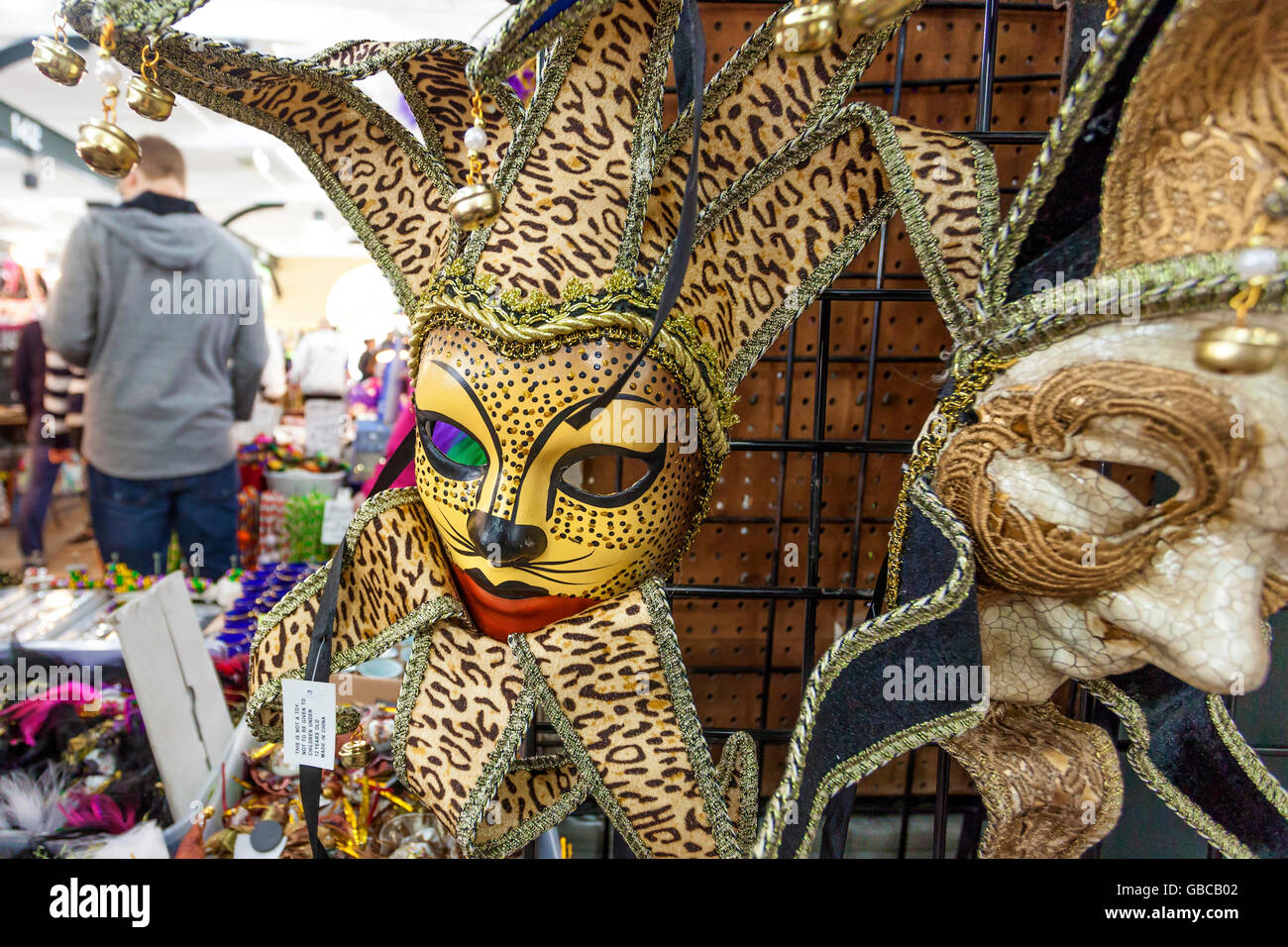 Mardi Gras Mask in New Orleans, Louisiana Stock Photo