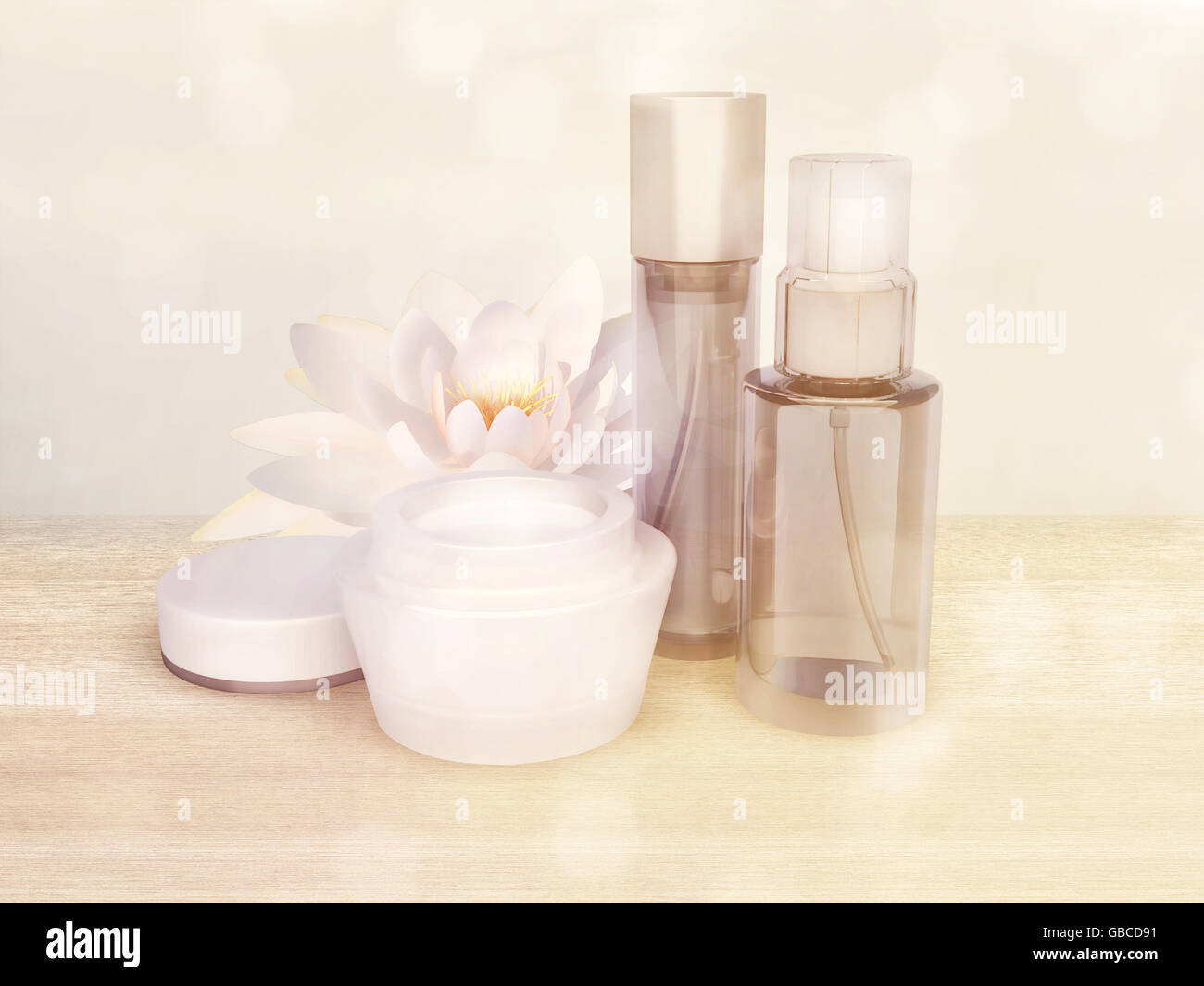 Skin care products with Lotus flower Stock Photo Alamy