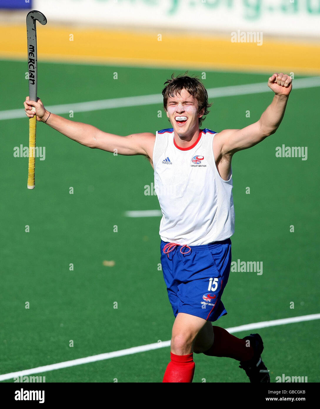 Simon Faulkner in action during the bronze medal game against Malaysia at the Australian Youth Olympic Festival, Sydney Olympic Park, 18-01-09 Stock Photo