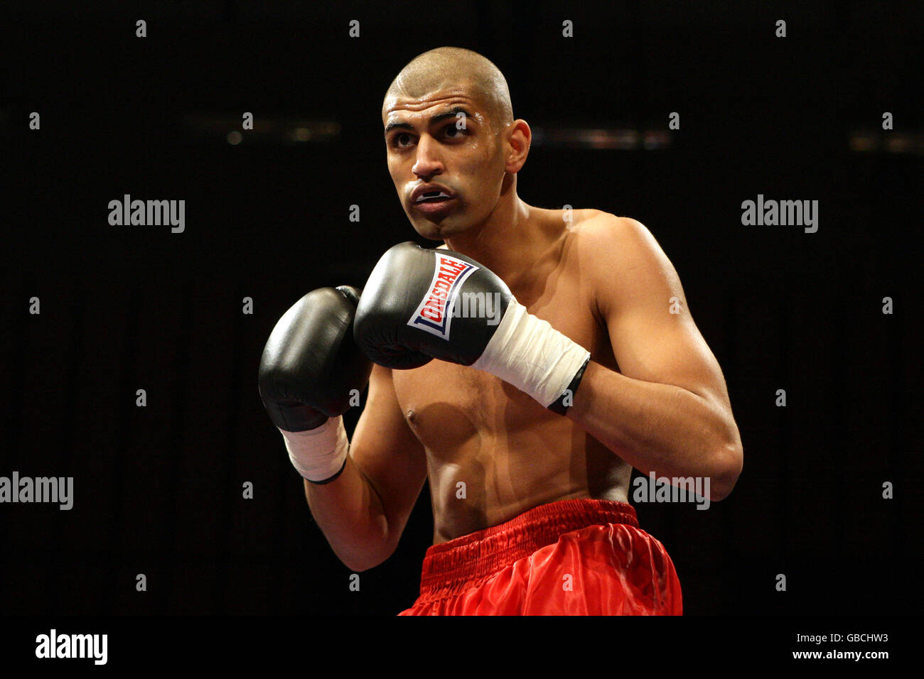Ali Shah prior to his undercard match with Karl Taylor Stock Photo