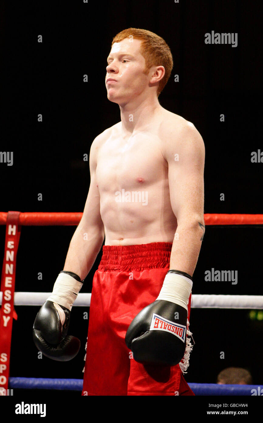 Boxing - British Lightwight Title Fight - John Murray v Lee McAllister - Robin Park Centre Stock Photo