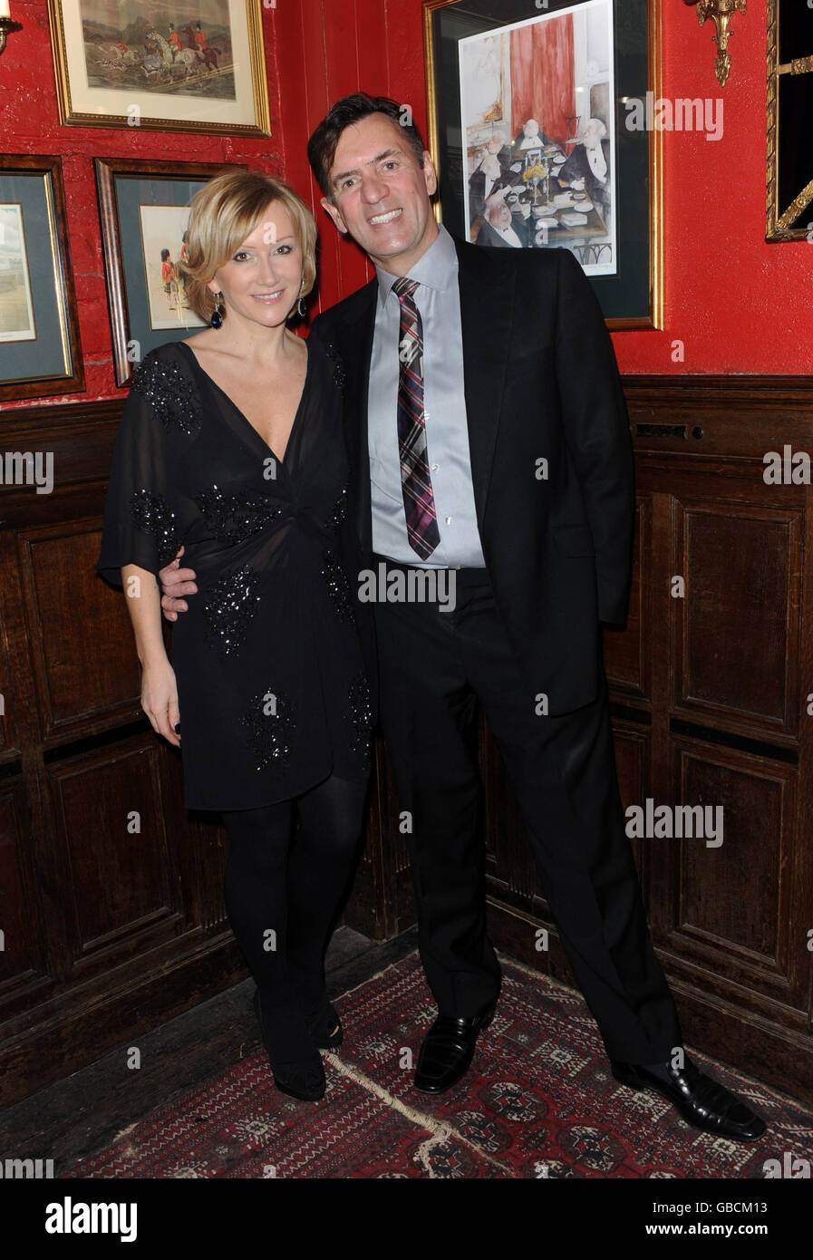 Duncan Bannatyne and wife Joanne McCue pictured during Burns' Night at Boisdale Restaurant in Belgravia, south west London. Stock Photo