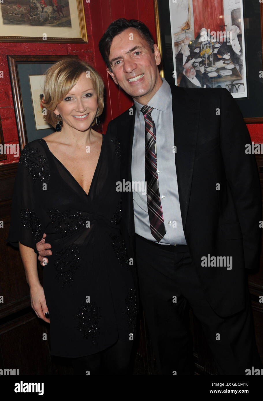 Duncan Bannatyne and wife Joanne McCue pictured during Burns' Night at Boisdale Restaurant in Belgravia, south west London. Stock Photo