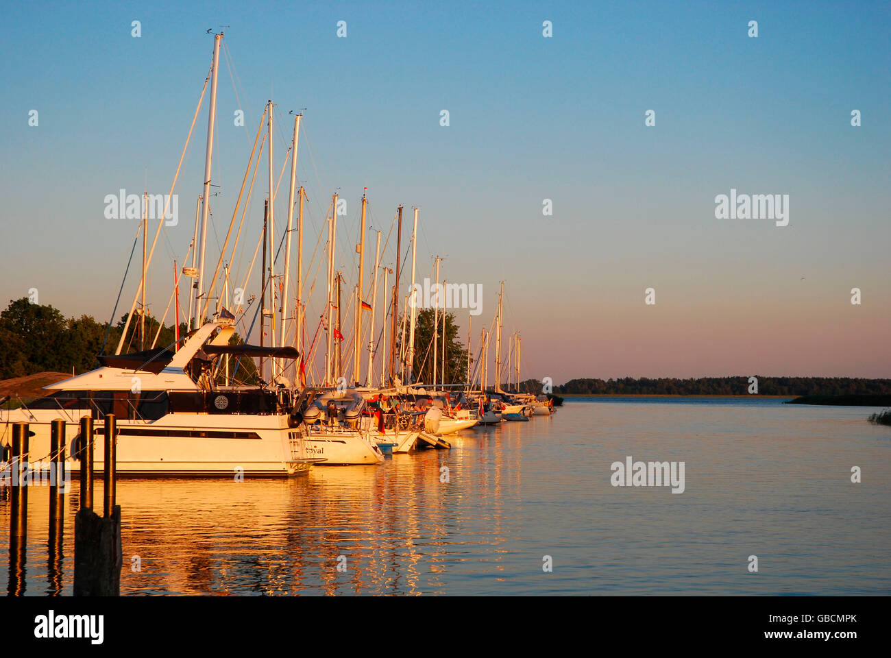 Sommer, Yachthafen, Yachten, Marina, Schaprode, Insel Ruegen, Mecklenurg-Vorpommern, Deutschland Stock Photo
