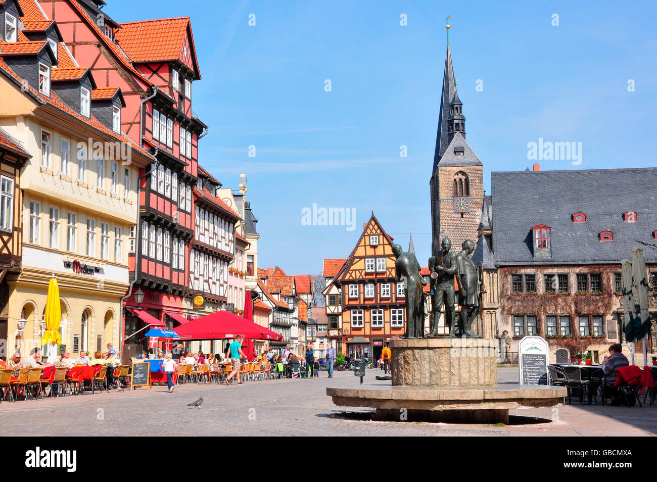 Marktplatz, Quedlinburg, Sachsen-Anhalt, Deutschland Stock Photo