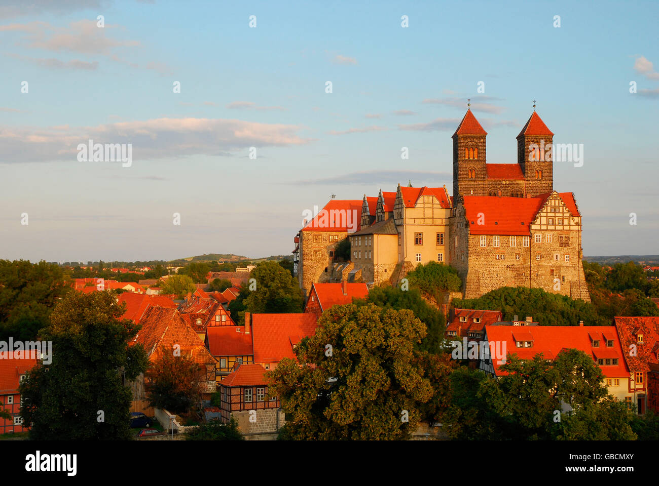 Kirche, Romanik, UNESCO-Welterbe, Stiftskirche, St.Servatius, 10.Jh., Quedlinburg, Sachsen-Anhalt, Deutschland Stock Photo