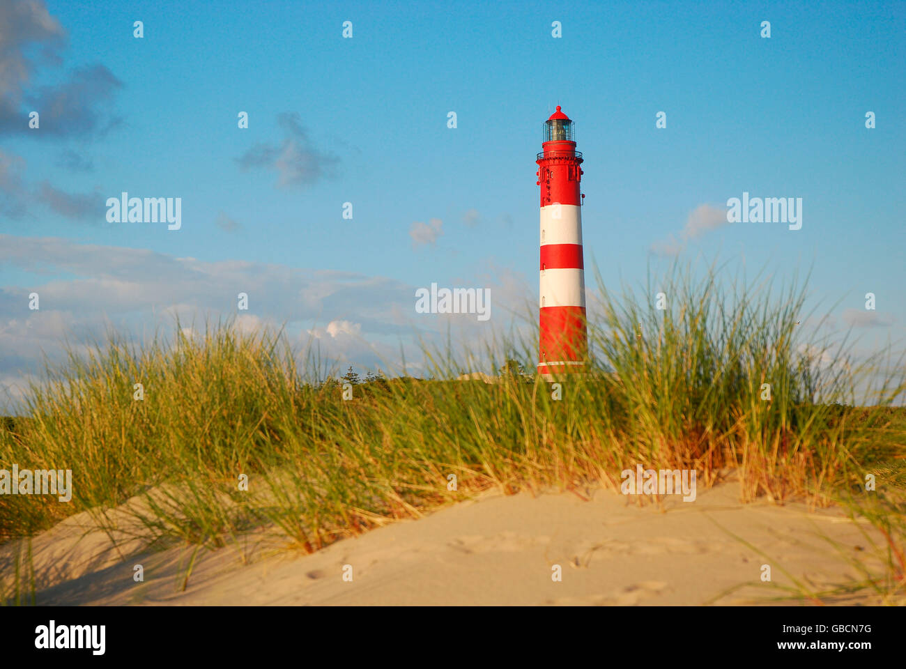 Seezeichen, Leuchtturm, Leuchtfeuer, Insel Amrum, Schleswig-Holstein, Deutschland Stock Photo